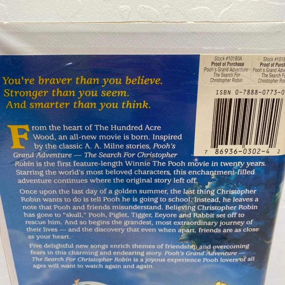 Disney Home Video Pooh's Grand Adventure Search Christopher Robin VHS Clamshell - Picture 3 of 9